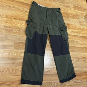 Vintage Tommy Hilfiger Double Knee Pants Baggy Cargo Workwear Army Green 36x30